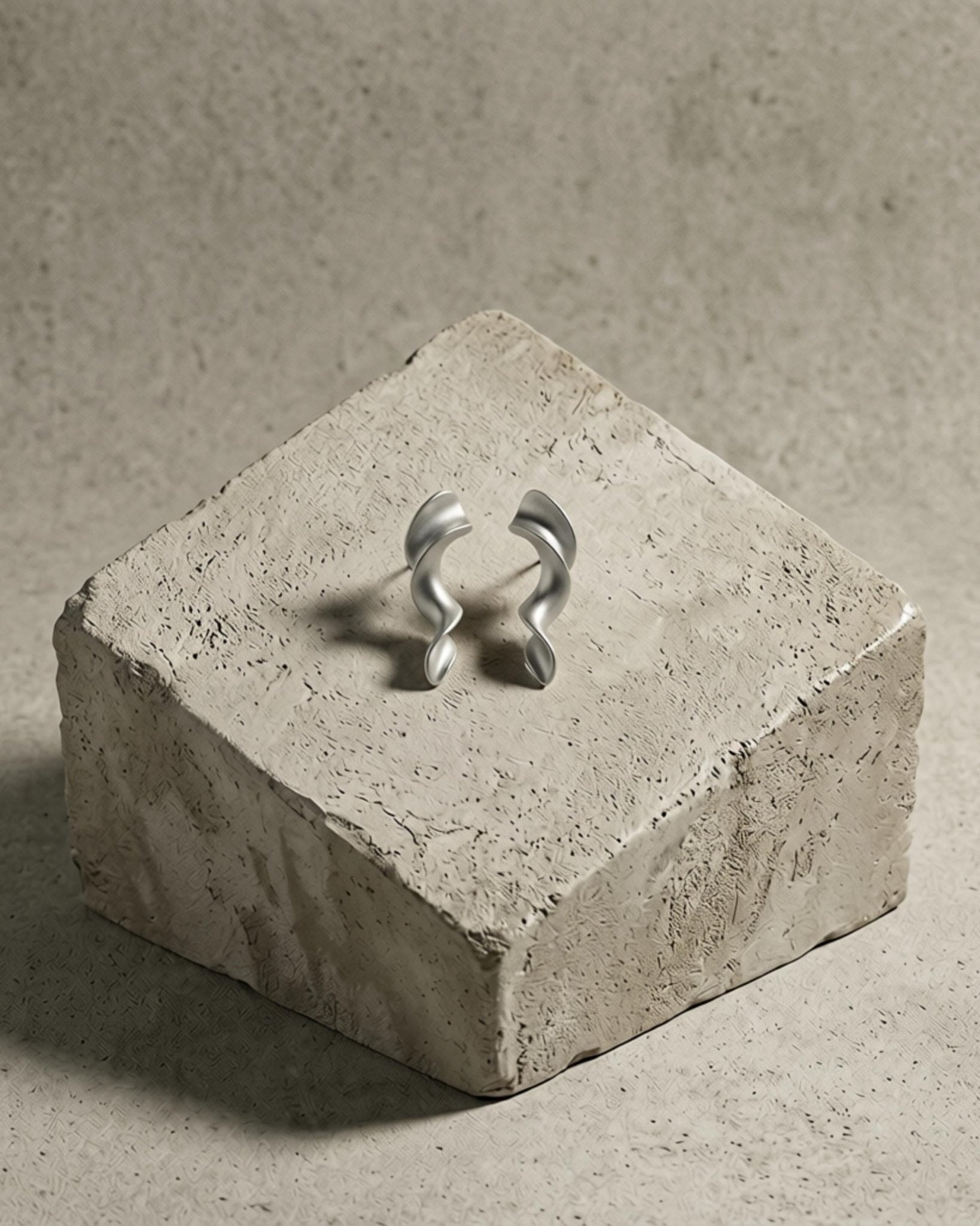 INGRID Waterproof Silver Stainless Steel Earrings - Brushed Finished - DANSK Copenhagen