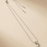INGRID Waterproof Silver Stainless Steel Long Necklace - Adjustable Chain & Brushed Finished - DANSK Copenhagen