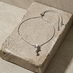 INGRID Waterproof Silver Stainless Steel Long Necklace - Adjustable Chain & Brushed Finished - DANSK Copenhagen