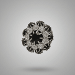 Ingunn Black CZ Flower Button Cover -DNSK Copenhagen
