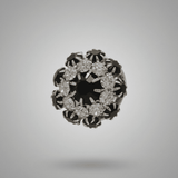 Ingunn Black CZ Flower Button Cover -DNSK Copenhagen