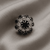 Ingunn Black CZ Flower Button Cover -DNSK Copenhagen