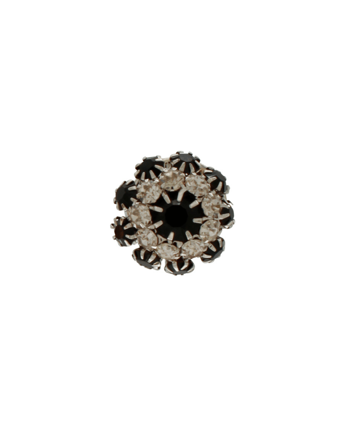 Ingunn Black CZ Flower Button Cover -DNSK Copenhagen