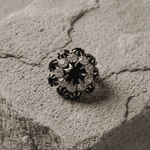 Ingunn Black CZ Flower Button Cover -DNSK Copenhagen