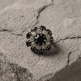 Ingunn Black CZ Flower Button Cover -DNSK Copenhagen