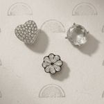 Ingunn Clear CZ 8 Leaf Flower Button Cover 19x20mm -DNSK Copenhagen