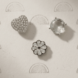 Ingunn Clear CZ 8 Leaf Flower Button Cover 19x20mm -DNSK Copenhagen