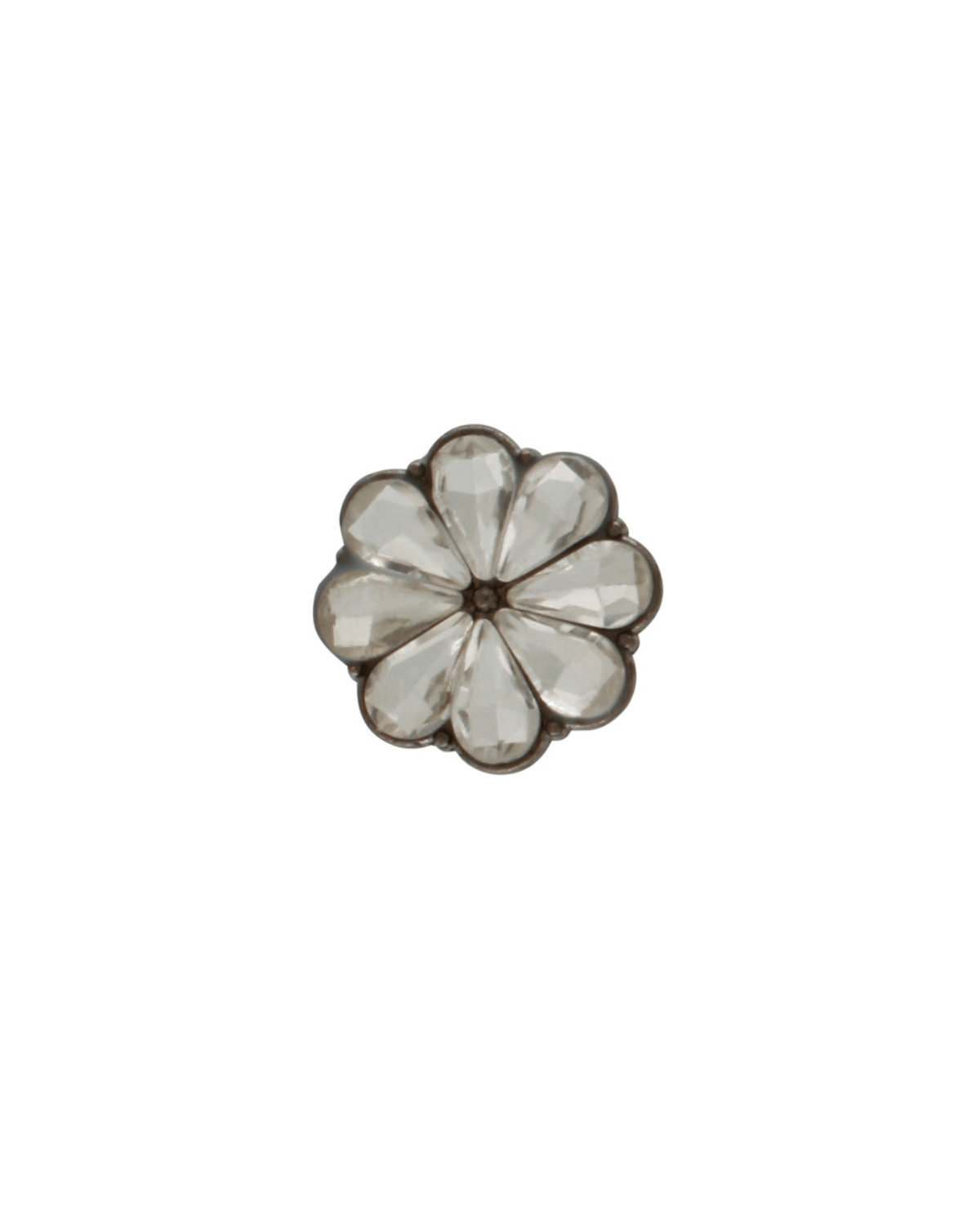 Ingunn Clear CZ 8 Leaf Flower Button Cover 19x20mm -DNSK Copenhagen