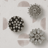 Ingunn Clear CZ Flower Button Cover 30x30mm -DNSK Copenhagen