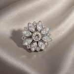 Ingunn Clear CZ Flower Button Cover 30x30mm -DNSK Copenhagen