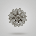 Ingunn Clear CZ Flower Button Cover 30x30mm -DNSK Copenhagen