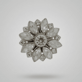 Ingunn Clear CZ Flower Button Cover 30x30mm -DNSK Copenhagen