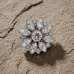 Ingunn Clear CZ Flower Button Cover 30x30mm -DNSK Copenhagen