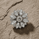 Ingunn Clear CZ Flower Button Cover 30x30mm -DNSK Copenhagen