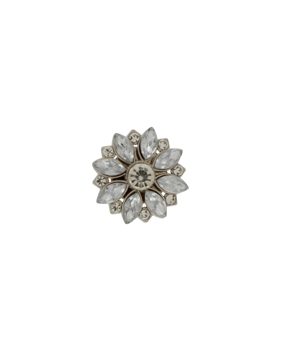 Ingunn Clear CZ Flower Button Cover 30x30mm -DNSK Copenhagen