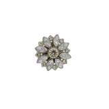 Ingunn Clear CZ Flower Button Cover 30x30mm -DNSK Copenhagen