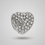 Ingunn Clear CZ Heart Button Cover 18x19mm -DNSK Copenhagen