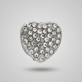 Ingunn Clear CZ Heart Button Cover 18x19mm -DNSK Copenhagen