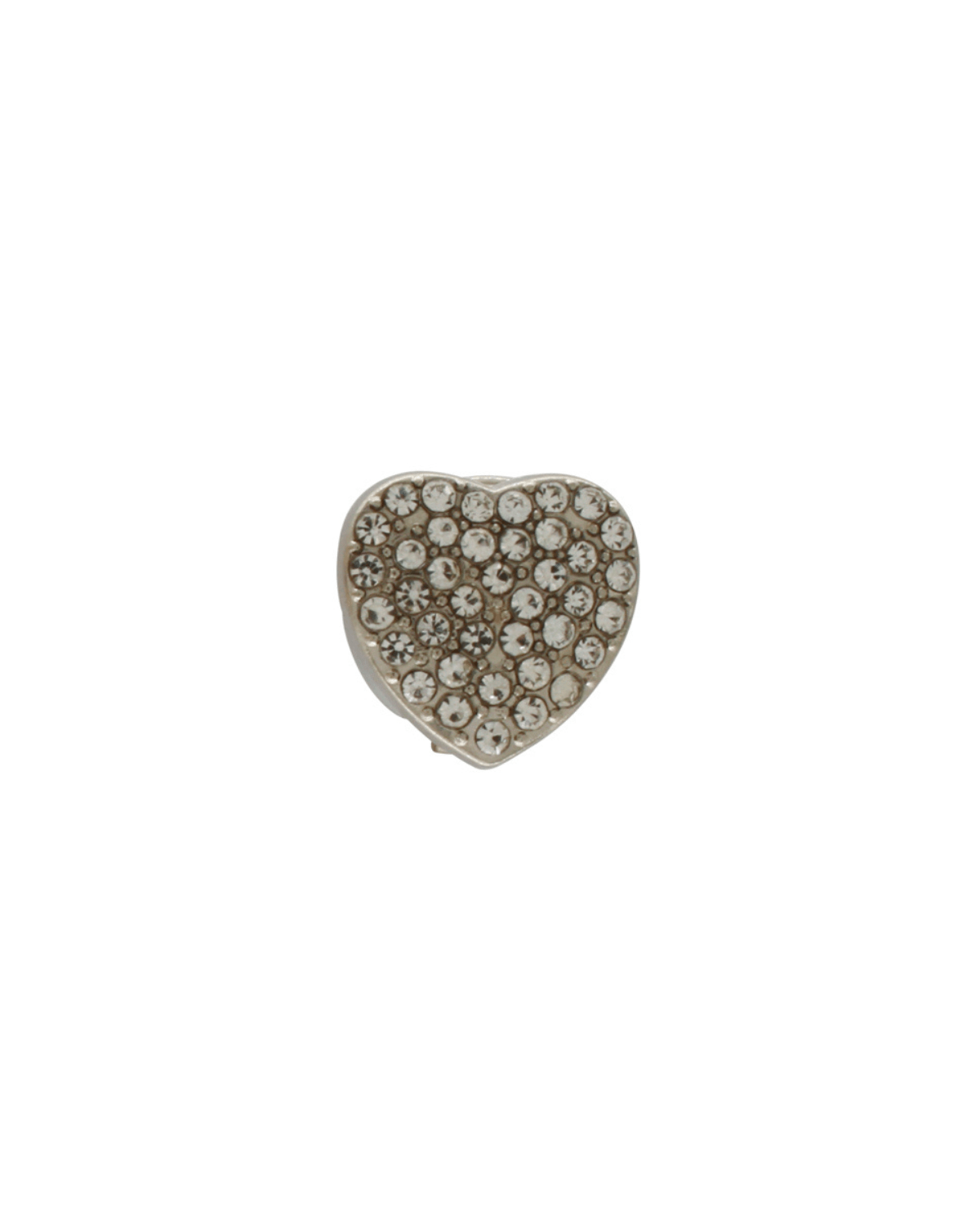 Ingunn Clear CZ Heart Button Cover 18x19mm -DNSK Copenhagen