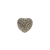 Ingunn Clear CZ Heart Button Cover 18x19mm -DNSK Copenhagen