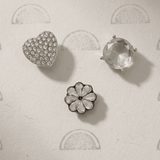 Ingunn Clear CZ Heart Button Cover 18x19mm -DNSK Copenhagen