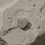 Ingunn Clear CZ Heart Button Cover 18x19mm -DNSK Copenhagen