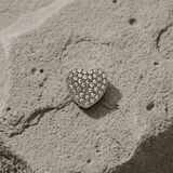 Ingunn Clear CZ Heart Button Cover 18x19mm -DNSK Copenhagen