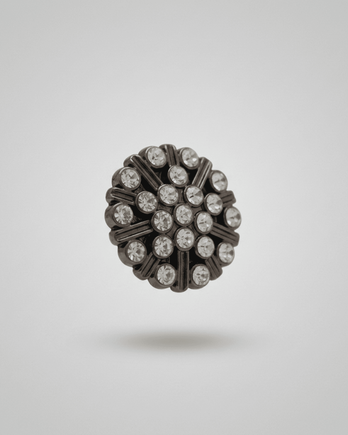 Ingunn Clear CZ Minimalistic Flower Button Cover 21x21mm -DNSK Copenhagen