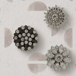 Ingunn Clear CZ Minimalistic Flower Button Cover 21x21mm -DNSK Copenhagen