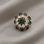Ingunn Green CZ Flower Button Cover -DNSK Copenhagen