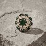 Ingunn Green CZ Flower Button Cover -DNSK Copenhagen