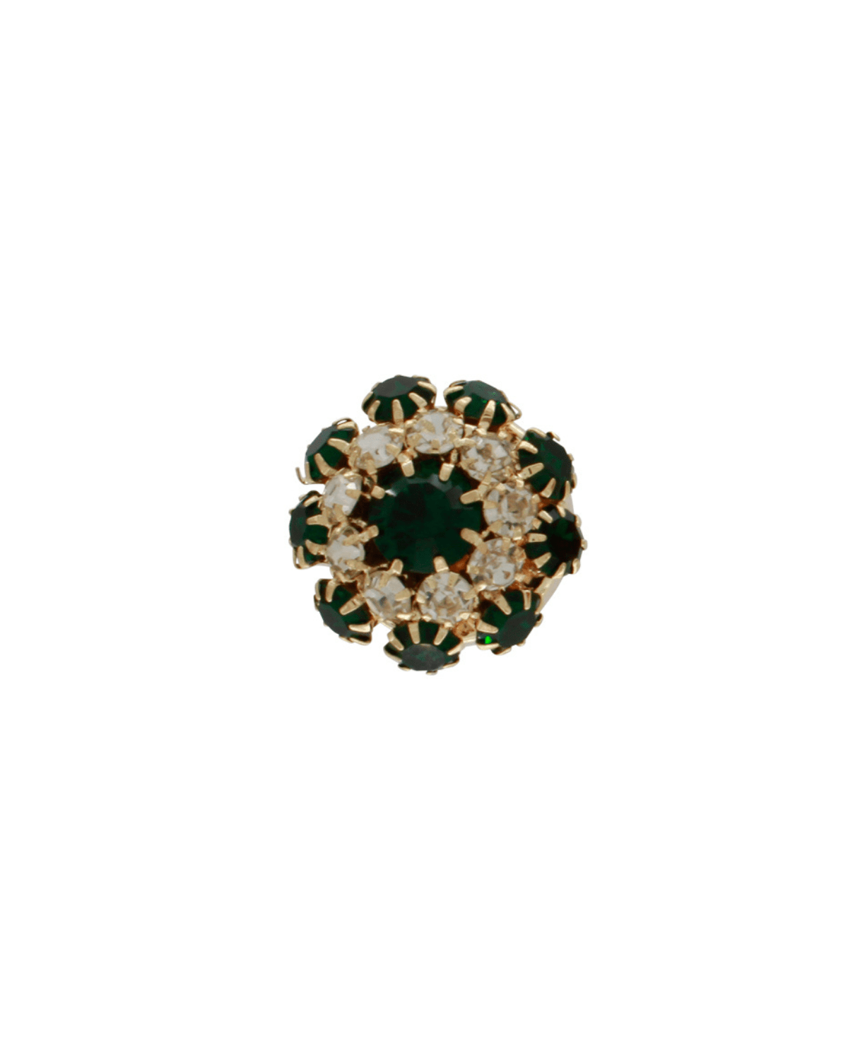 Ingunn Green CZ Flower Button Cover -DNSK Copenhagen