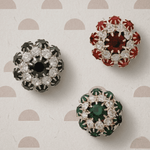 Ingunn Green CZ Flower Button Cover -DNSK Copenhagen