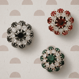 Ingunn Green CZ Flower Button Cover -DNSK Copenhagen