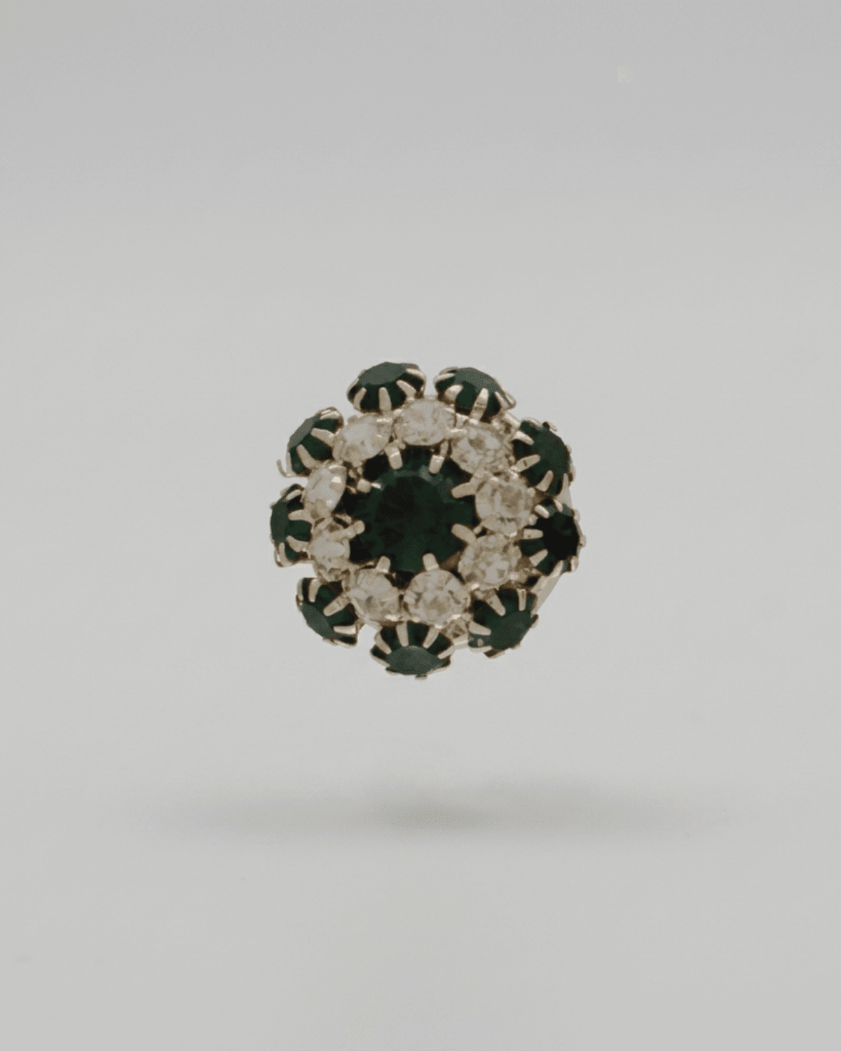 Ingunn Green CZ Flower Button Cover -DNSK Copenhagen