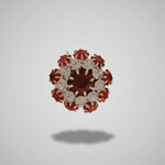 Ingunn Red CZ Flower Button Cover -DNSK Copenhagen