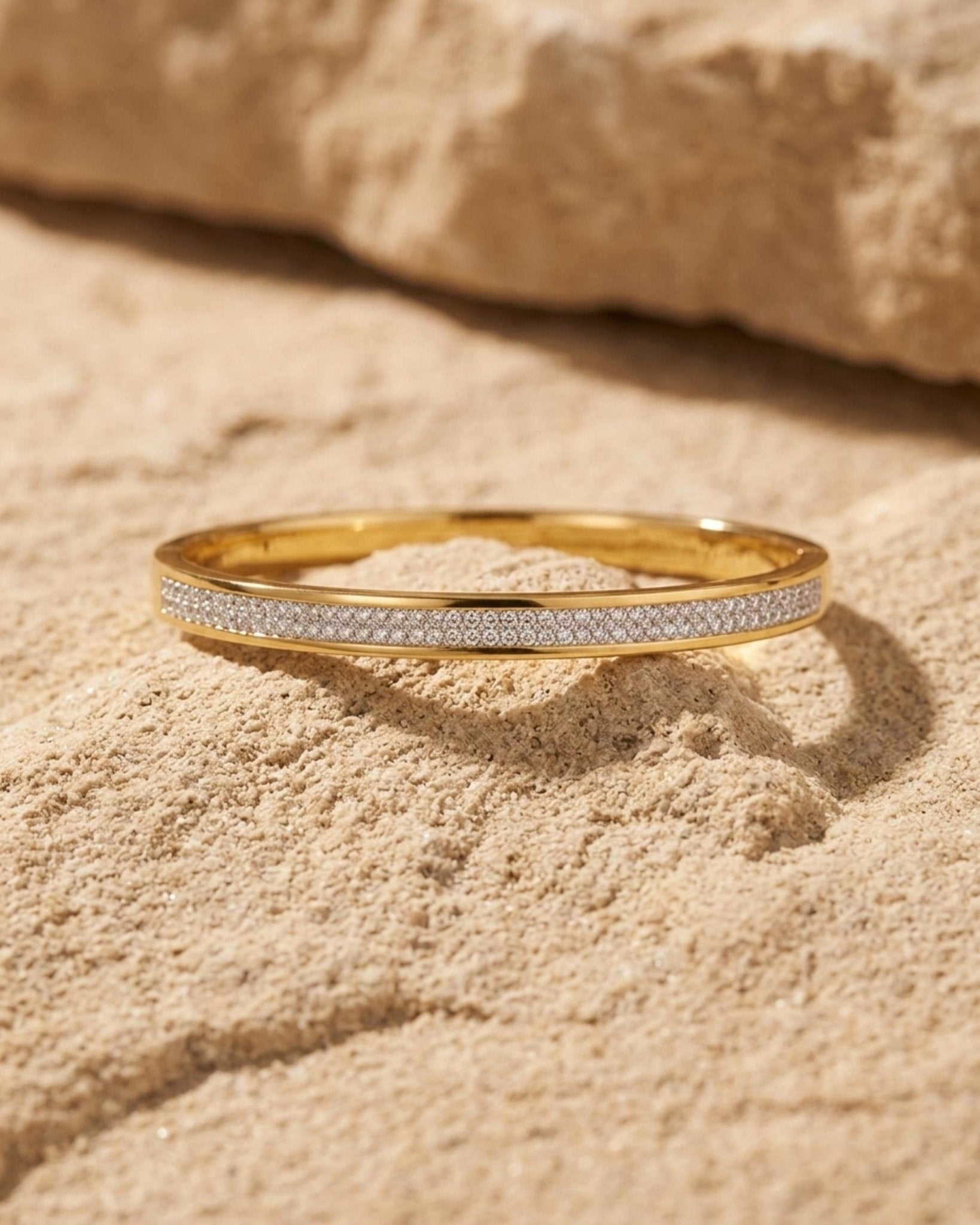 Joy Waterproof Bangle CZ White 18K Gold Plating - DANSK Copenhagen