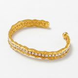 Joy Waterproof Chunky CZ Cuff Bracelet 18K Gold Plating - DANSK Copenhagen