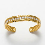 Joy Waterproof Chunky CZ Cuff Bracelet 18K Gold Plating - DANSK Copenhagen