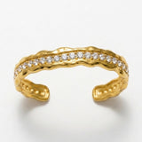 Joy Waterproof Chunky CZ Cuff Bracelet 18K Gold Plating - DANSK Copenhagen