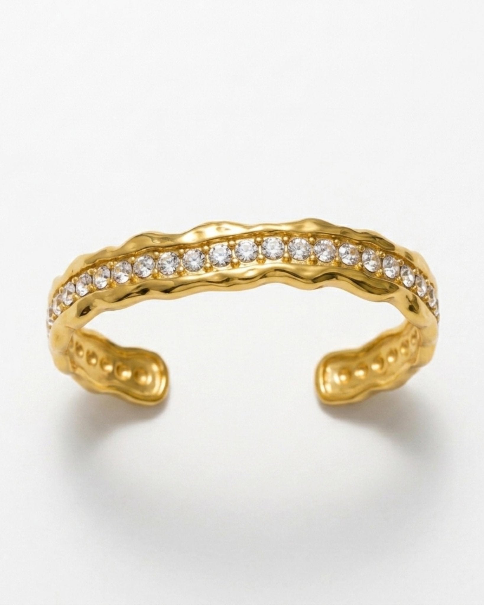 Joy Waterproof Chunky CZ Cuff Bracelet 18K Gold Plating - DANSK Copenhagen