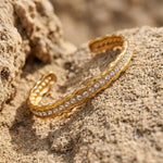 Joy Waterproof Chunky CZ Cuff Bracelet 18K Gold Plating - DANSK Copenhagen