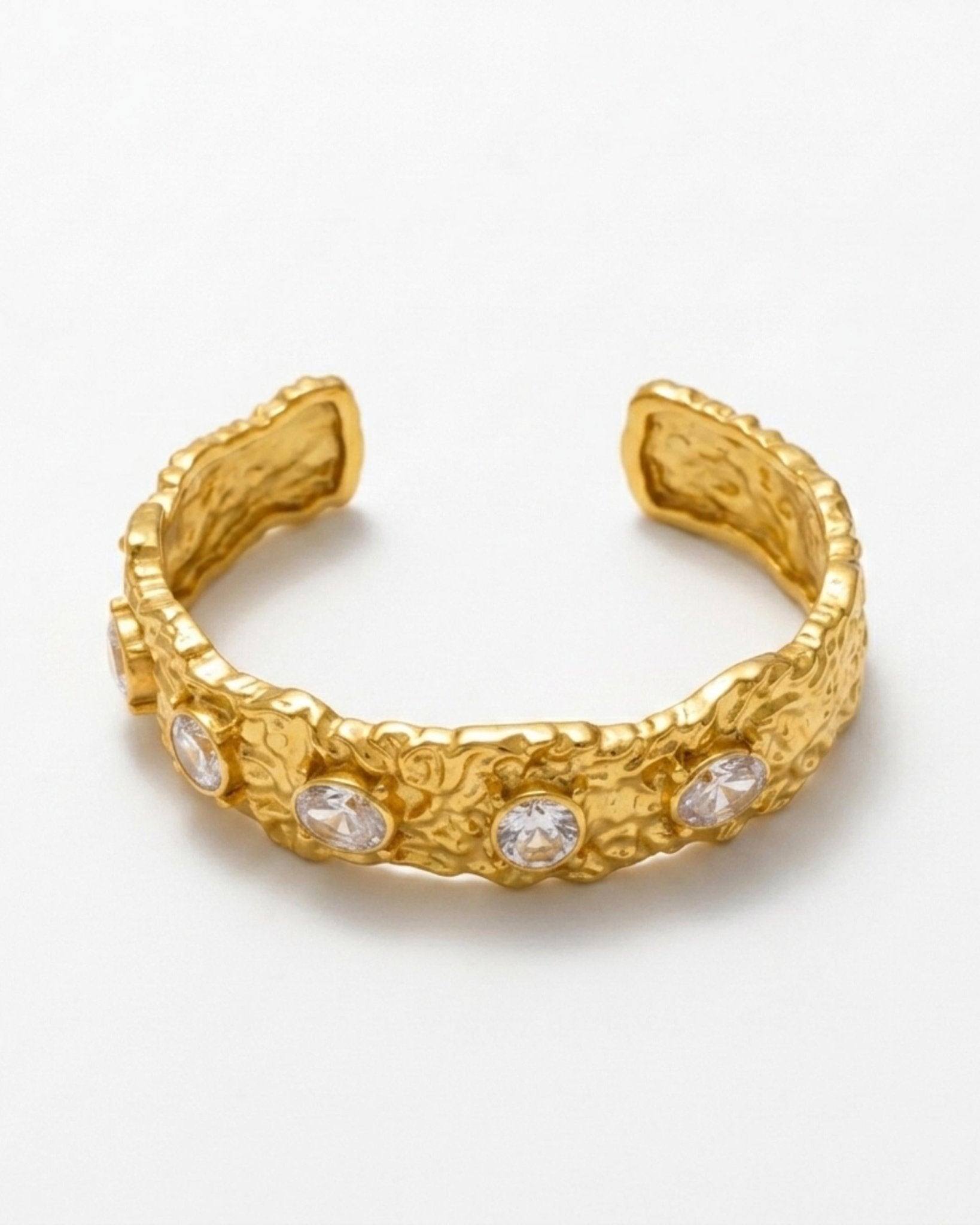 Joy Waterproof Chunky CZ Organic Cuff Bracelet 18K Gold Plating - DANSK Copenhagen