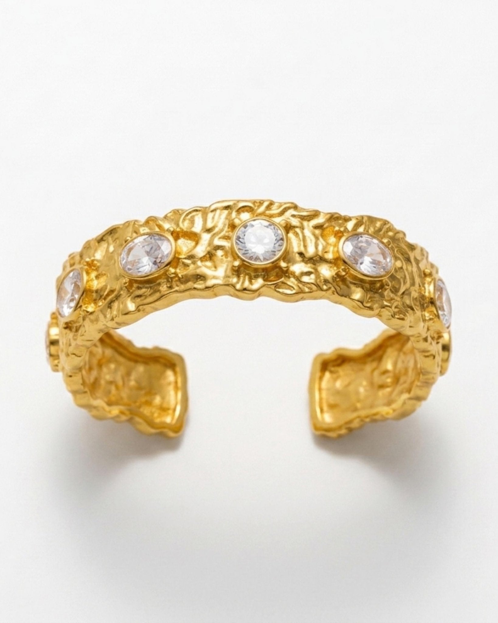 Joy Waterproof Chunky CZ Organic Cuff Bracelet 18K Gold Plating - DANSK Copenhagen