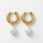 Joy Waterproof Chunky Pearl Hoop 18K Gold Plating - DANSK Copenhagen