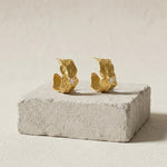 Joy Waterproof Chunky Single CZ Organic Hoop 18K Gold Plating - DANSK Copenhagen
