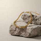 Joy Waterproof Clear CZ & Ball Bracelet 18K Gold Plating - DANSK Copenhagen