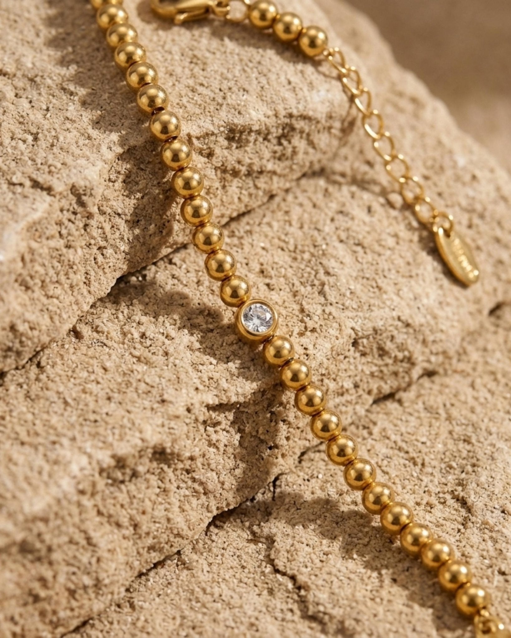 Joy Waterproof Clear CZ & Ball Bracelet 18K Gold Plating - DANSK Copenhagen