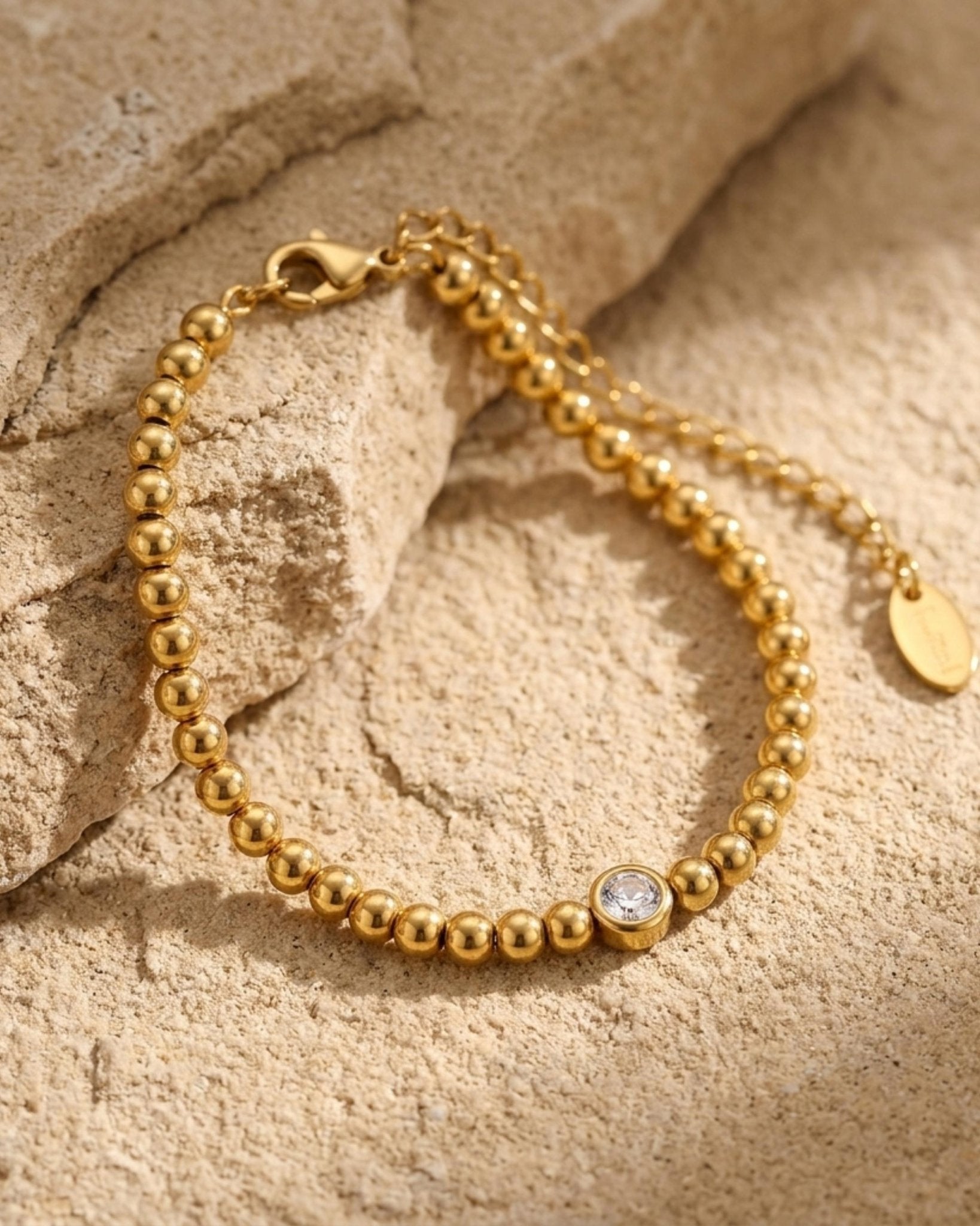 Joy Waterproof Clear CZ & Ball Bracelet 18K Gold Plating - DANSK Copenhagen