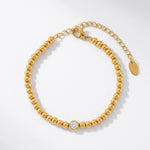 Joy Waterproof Clear CZ & Ball Bracelet 18K Gold Plating - DANSK Copenhagen